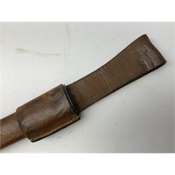 WW1 American Remington P14 rifle bayonet Model 1913, the 43cm fullered steel blade dated 5 17; in metal mounted leather scabbard L57cm overall; and WW1 Canadian Ross Rifle Co.1907 Model Mk.II bayonet, dated 2/17; in leather scabbard with frog (2)