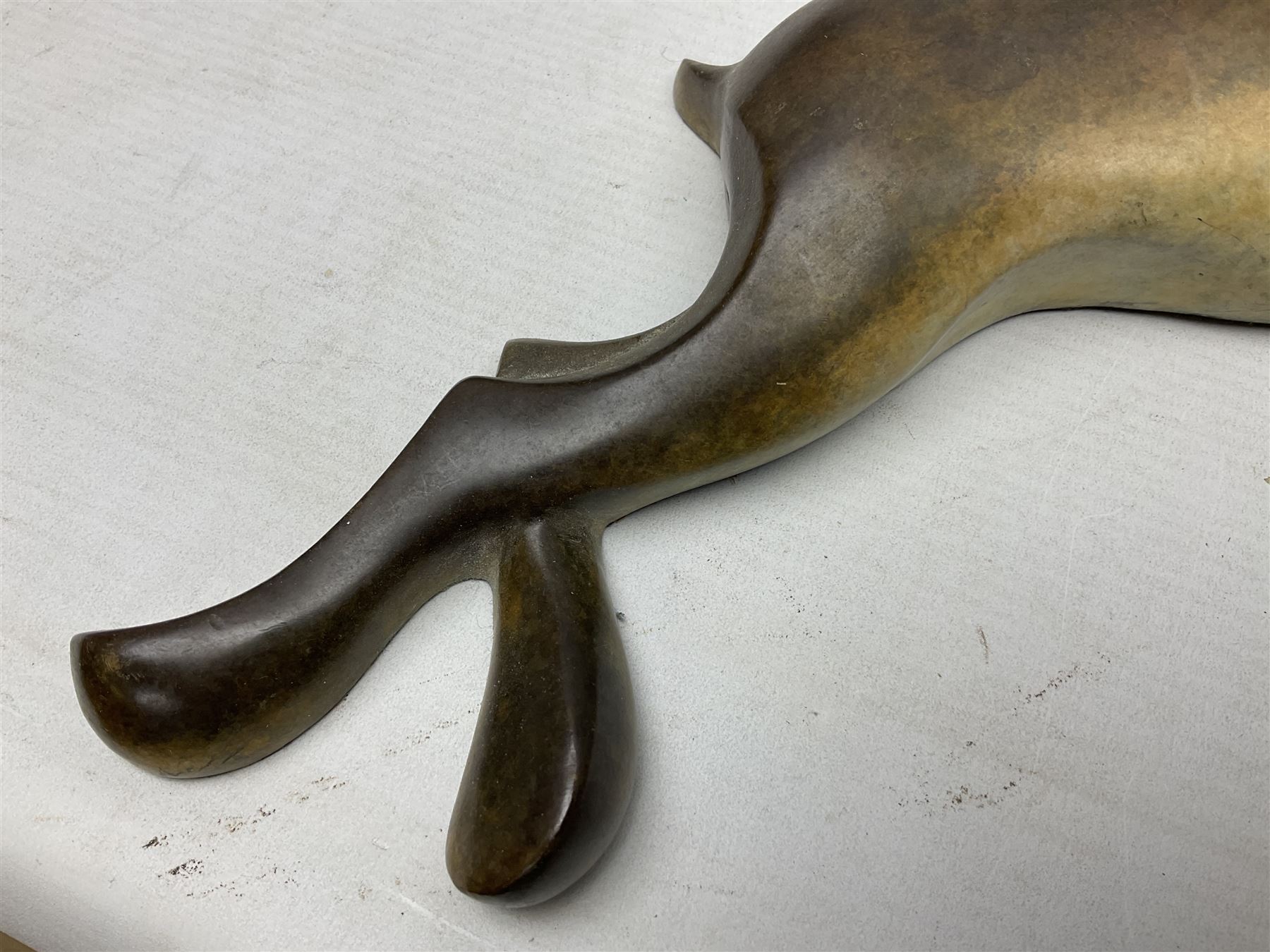 David Meredith (British 1973 - ), Lying Hare, patinated bronze, signed and limited edition 36/75, H17cm 