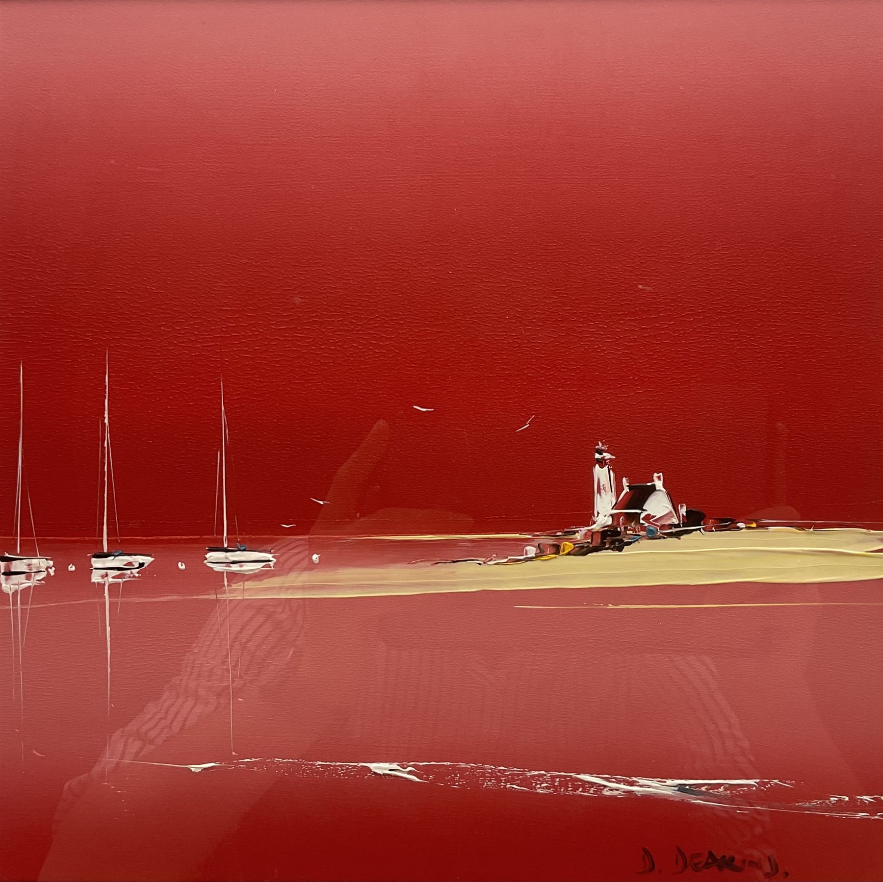 David Deakins (British 1944-): The Lighthouse, oil on board signed