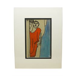 L K Karunaratne (Sri Lankan 1932-2013): Reclining Buddha, acrylic and ink on card signed with monogram 18cm x 29cm (unframed)
Notes: L. K. Karunaratne was a respected Sri Lankan artist and a key figure in heritage conservation, known for his detailed studies of Buddhist architecture, Kandyan-period traditions, and archaeological sites
