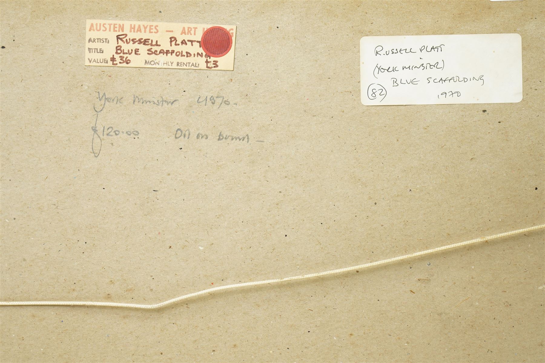 Russell Platt (British 1920-2015): 'York Minster - Blue Scaffolding', oil on board signed inscribed and dated verso 25cm x 30cm
Provenance: Austen Hayes Gallery - Shambles, York