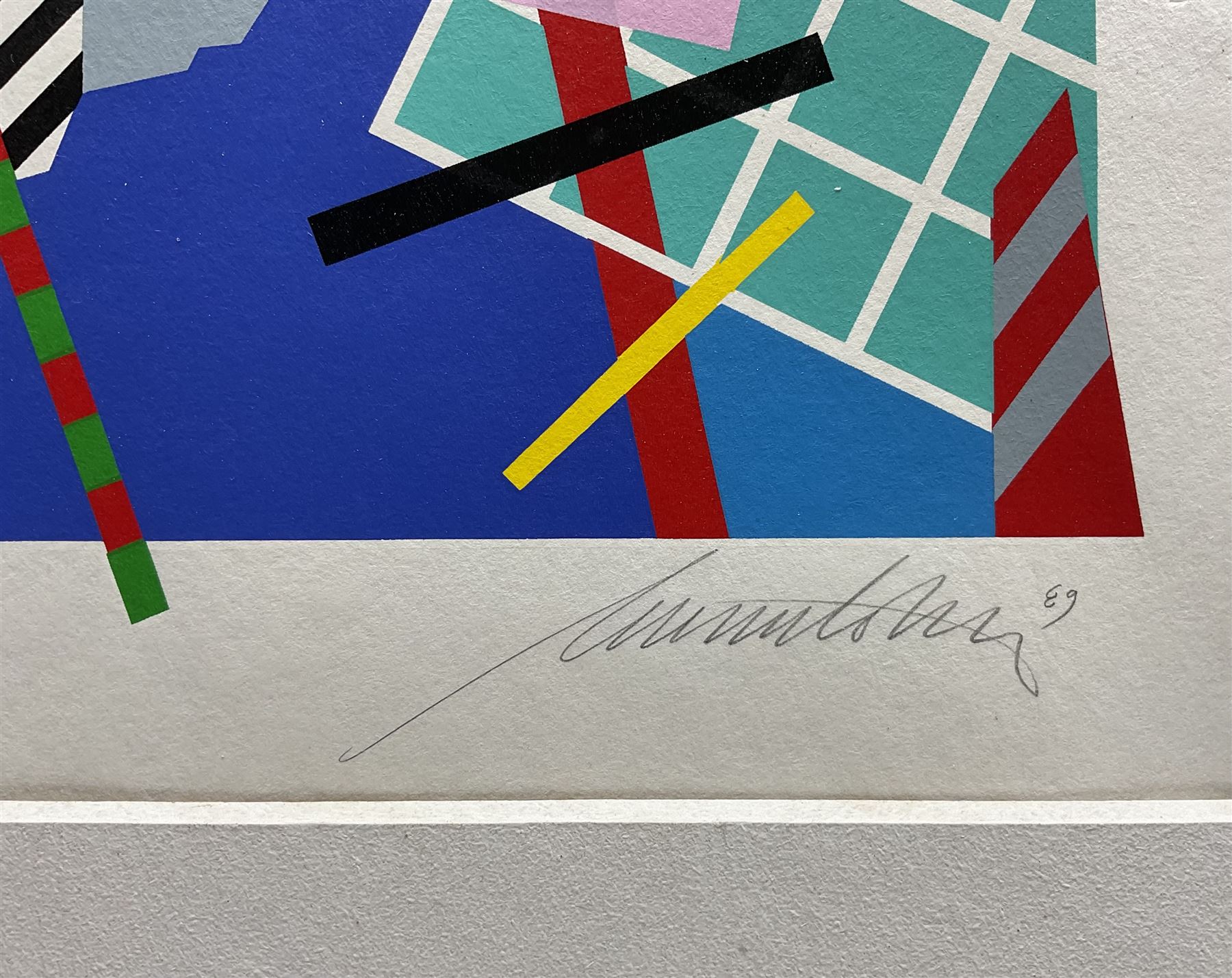 Ernst Lohse (Danish 1944-1994): Abstract, screenprint signed and dated '89 in pencil 61cm x 42cm