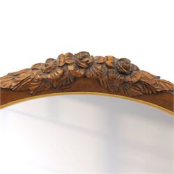 And So To Bed - 'Louis XV' triple dressing table mirror, central circular bevelled mirror, enclosed by parcel gilt with carved edge, flanked by two oval mirrors, the base with a well for trinkets 