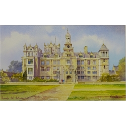  'Thoresby Hall, Nottingham', watercolour signed and titled by Kenneth W Burton (British 1946-) from The Counties of Great Britain collection with certificate of authenticity verso 12cm x 20cm  