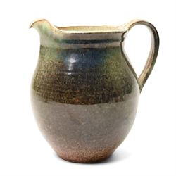 Three Alan Wallwork (1931-2019) vases, incised signature to bases, together with two further studio pottery works, tallest vase H25cm (5)