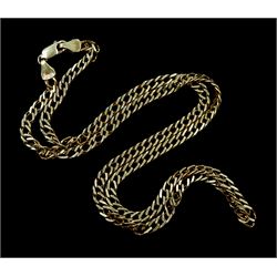 9ct gold flattened curb link necklace, hallmarked