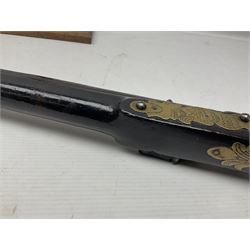 19th century Arabian(?) jezail flintlock musket, approximately 28-bore, the 137cm(54