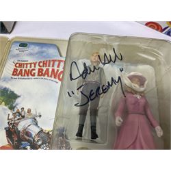 Collection of Chitty Chitty Bang Bang figures and model cars both loose and boxed, to include ‘Truly Scrumptious and Jeremy’ blister pack signed by Adrian Hall