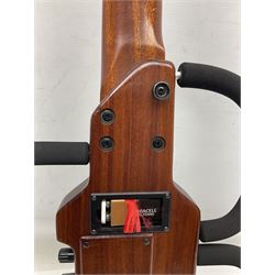 Aria Sinsonido mahogany electric travel guitar, serial no.0502385 L86cm; in original gig bag with earphones and GM11 Minituner; together with Fender Sidekick Reverb 25 amplifier and Marshall MG Series 15DFX amplifier (3)