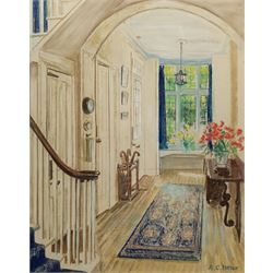 A C Potter (British 20th century): 'The Hall, Chestnut Cottage', pastel signed, titled on label verso 50cm x 39cm 
Provenance: exh. The Pastel Society, London, label verso