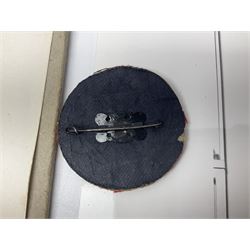 George VI Knight of the Garter cloth beret insignia with pin back and photograph of the Knight's Robes; Edmund Fellowes book on The Knights of the Garter 1348-1939; together with EIIR civilian OBE certificate to Jeffery Stanford Agate with facsimile signatures of Elizabeth II and Prince Philip