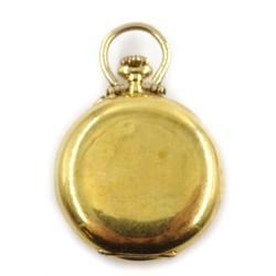  18ct gold fob watch Swiss movement by J W Benson Ludgate Hill, London 1914, in original box  
