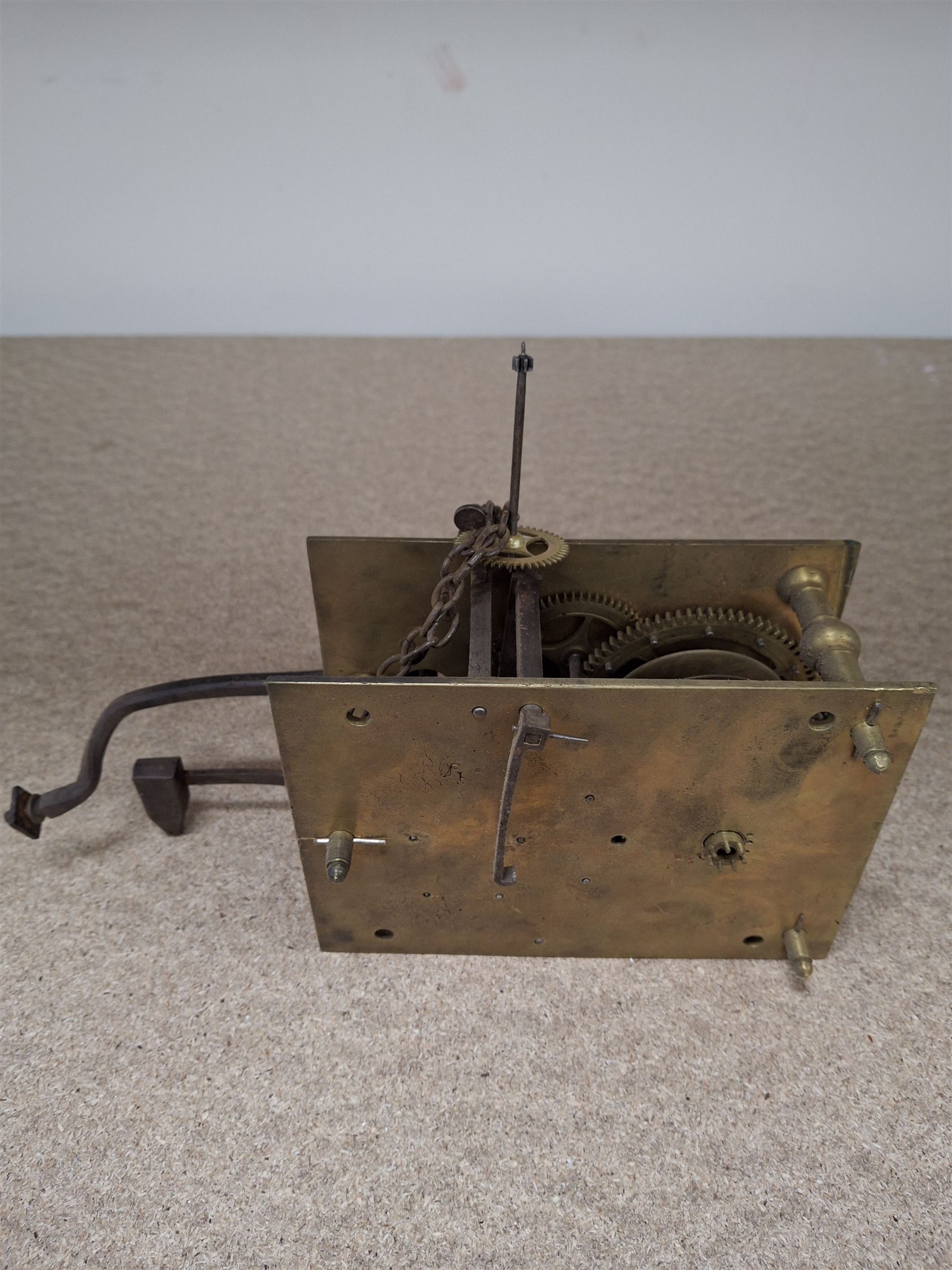 Two skeleton clock movements, tavern clock movement, and further clock movements, all for restoration 