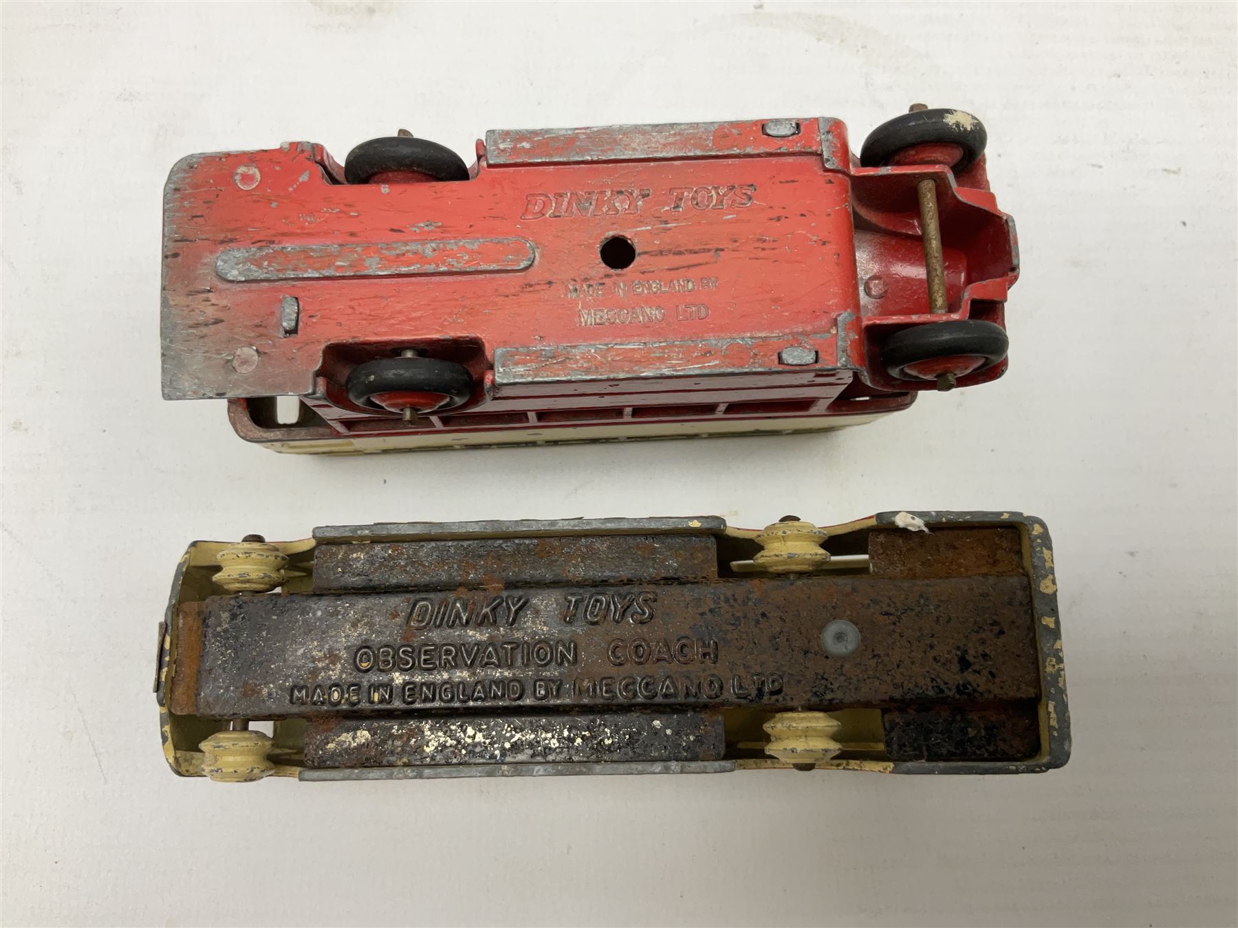 Dinky - Bedford 10cwt Van 'Kodak' No.480, boxed; and six unboxed and playworn models including Trojan Chivers Jellies van, loudspeaker van, Daimler Ambulance, N.C.B. Electric Van and two buses (7)