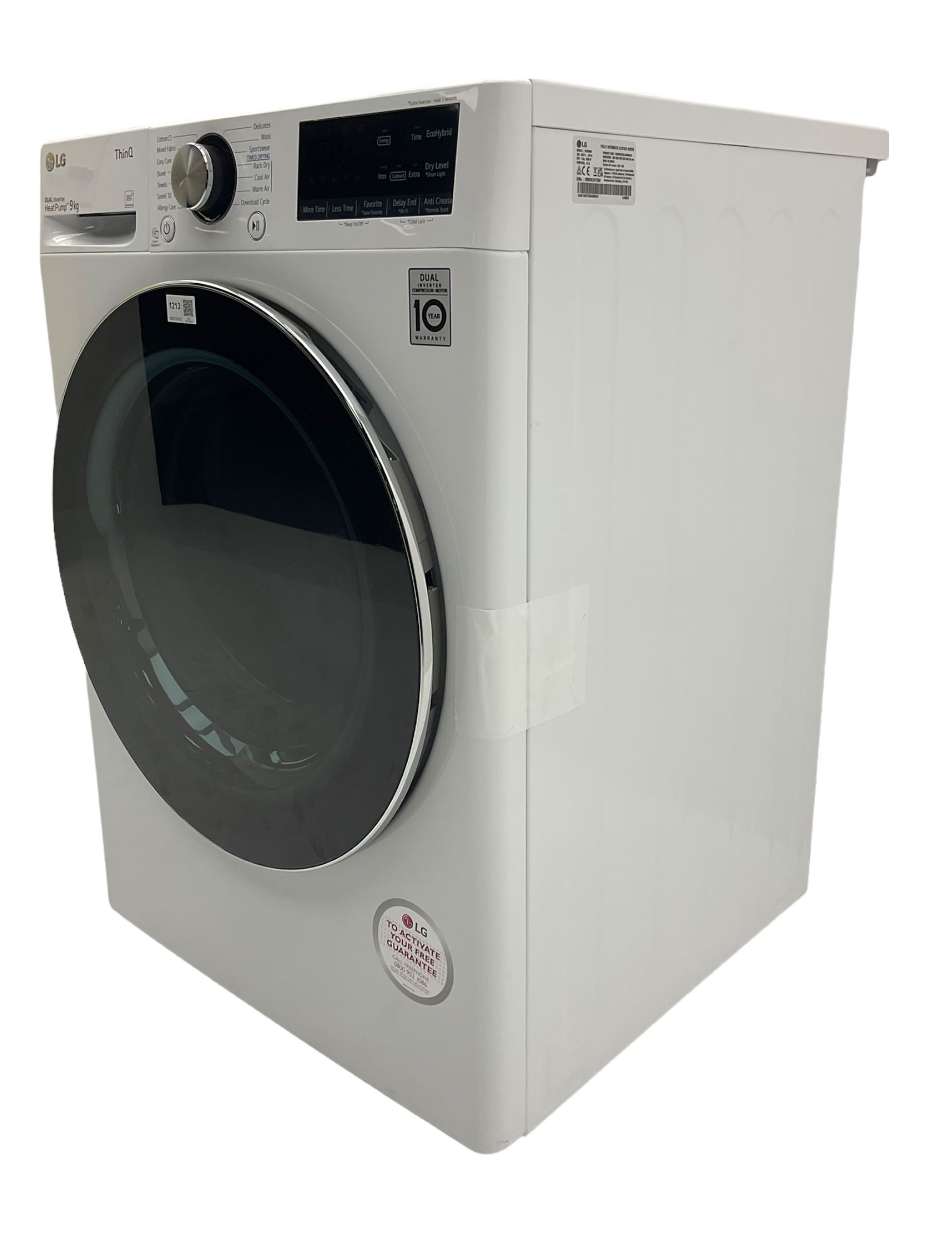 LGThinQ FDV909W Heat Pump 9kg tumble dryer