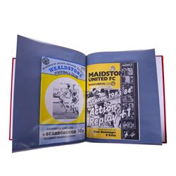 Comprehensive collection of approximately two-hundred Scarborough FC football programmes for the 1983/84, 1984/85,1985/86 and 1986/87 seasons, all filed within eight dedicated Scarborough FC red Home and Away binders 