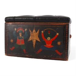 20th century folk art chest, of rectangu