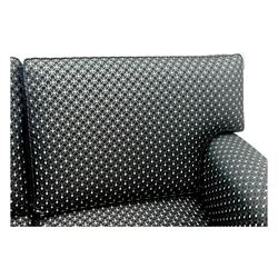 Multi-York - two-seat sofa upholstered in charcoal and silver fabric