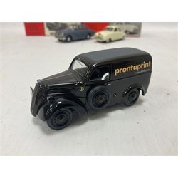 Somerville Models - three 1:43 scale die-cast vehicles comprising Volvo Amazon no.124, SAAB 92 ‘Rally’ 1950 no.119A, and Fordson 5CWT Van ‘Prontaprint’; in original boxes 