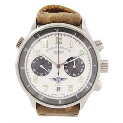 Poljot Sturmanskie gentleman's manual wind chronograph wristwatch, Cal. P3133, silvered di...
