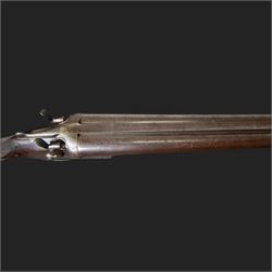 William Moore & Grey, 10 bore double trigger hammer gun, side by side double barrel with 81.5cm (32