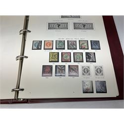Collection of great British and world stamps, including two penny blacks one red and one black MX cancel, 1840 penny blue and other two penny blues, bantams, other Queen Victoria issues, first day covers, Brazil, Canada, Ceylon, Denmark, Germany, India, Pakistan, Iraq, Jamaica, Malaya, Malta etc, housed in various albums and loose, in two boxes