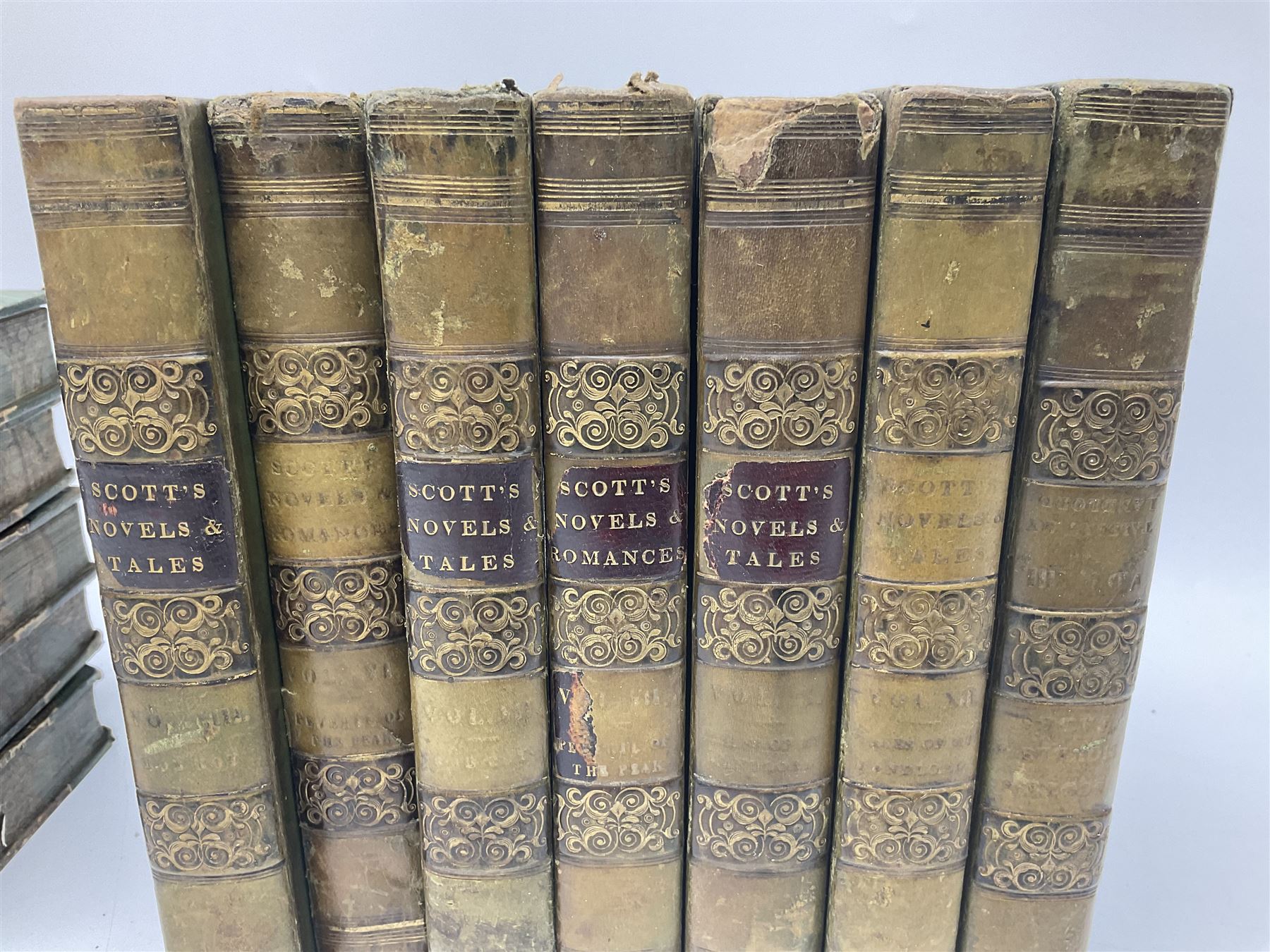Sir Walter Scott; 15 volume set of the Waverley novels, published in Edinburgh in 1821