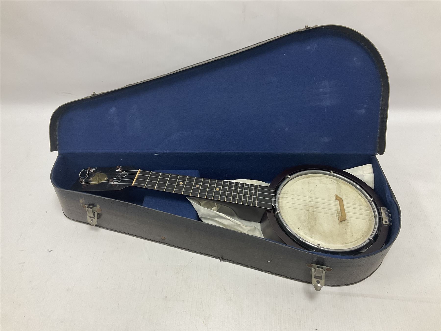Keech 1920's four string model C Banjulele in its original case