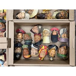 Large collection of Bossons plaster wall-masks, including including fisher man, policeman, highway man, etc, in four boxes 
