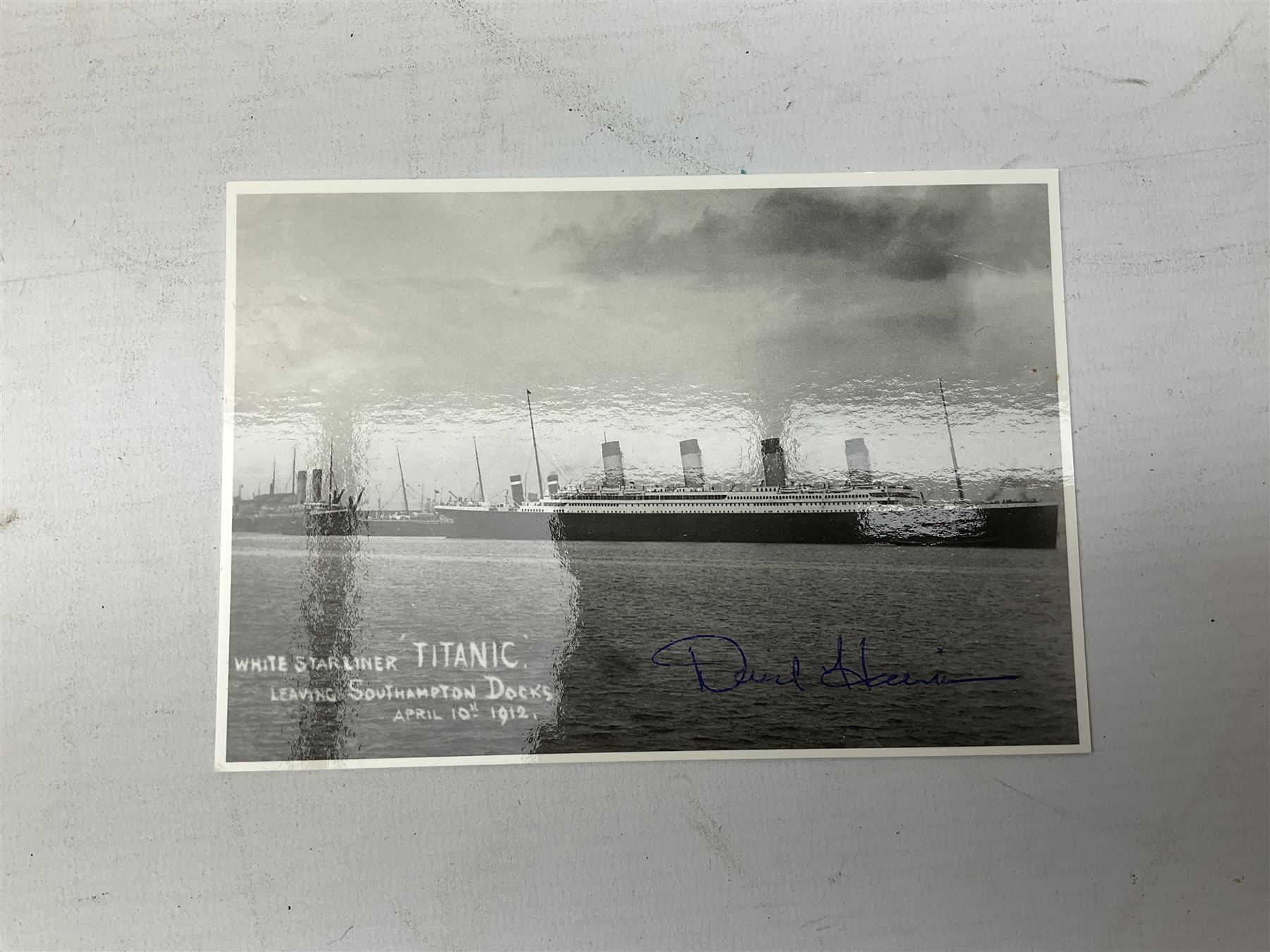 Titanic cover with Canadian cancellation signed David Haisman and cover with Queenstown cancellation signed by stamp designer, book signed David Haisman, two Titanic covers and book signed David Haisman, Titanic Facsimile postcard signed David Haisman and cover with Alderney cancellation signed by stamp designer, Biography of Edith Brown signed David Haisman (9)