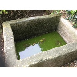 Large 19th century stone trough, W138cm, H61cm, D97cm.  This lot is located in Hunmanby, Scarborough YO14 and sold in situ – viewing by appointment only, please contact to arrange.