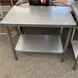 Small commercial stainless steel two tier preparation table - THIS LOT IS TO BE COLLECTED BY APPOINTMENT FROM DUGGLEBY STORAGE, GREAT HILL, EASTFIELD, SCARBOROUGH, YO11 3TX