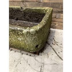 Large 19th century D shaped stone trough