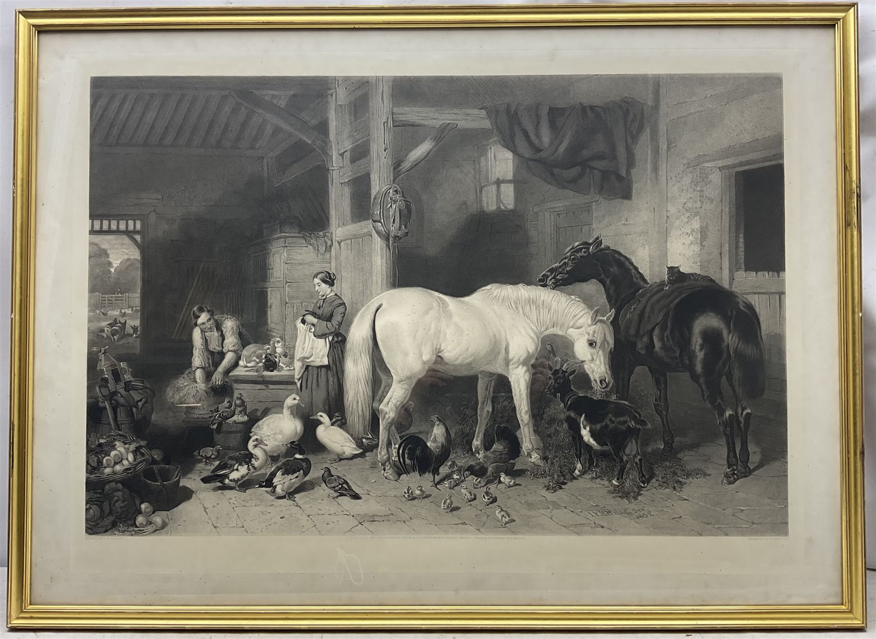 After John Frederick Herring Sr (British 1795-1865): An English Homestead, pair of large engravings 56cm x 85cm