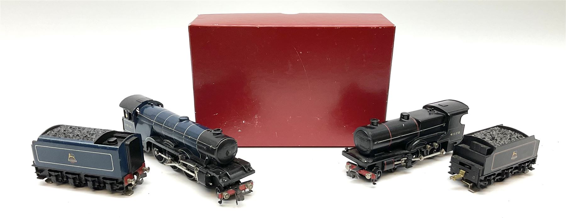 Trix Twin - three-rail A3 Class 4-6-2 locomotive 'Scotsman' No.60103 in British Rail dark blue with tender; and Midland Compound Class 4-4-0 locomotive No.41128 in British Rail black with tender; both unboxed (2)