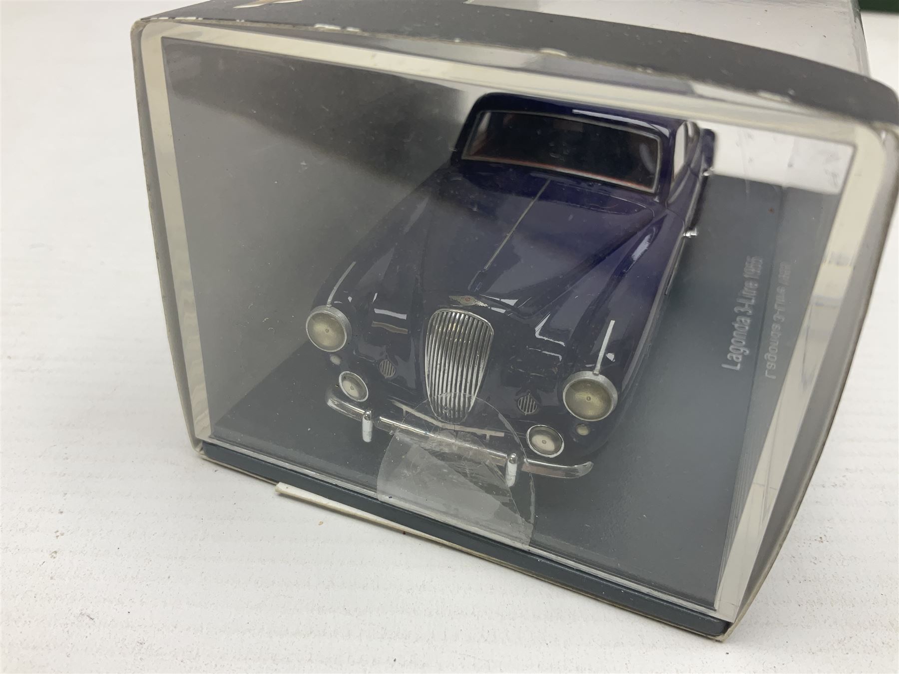 Nine Neo Scale Models 1:43 scale die-cast models including Daimler Majestic major, S&S Landau Hearse, Lagonda 3-litre 1955, Rover P4 Seventy-five, Jaguar 420Rover P5b Coupe etc; some boxed (9)