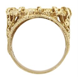 King Edward VII 1904 gold full sovereign coin, loose mounted in gold ring, stamped 9ct