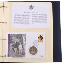 Coin and medallic covers, including 1984 first day issue Scottish one pound coin, 1999 Rugby World Cup with two pound coin, other one pound and two pound coin covers, various Royalty commemorative coin covers etc and various commemorative stamp, housed in five folders