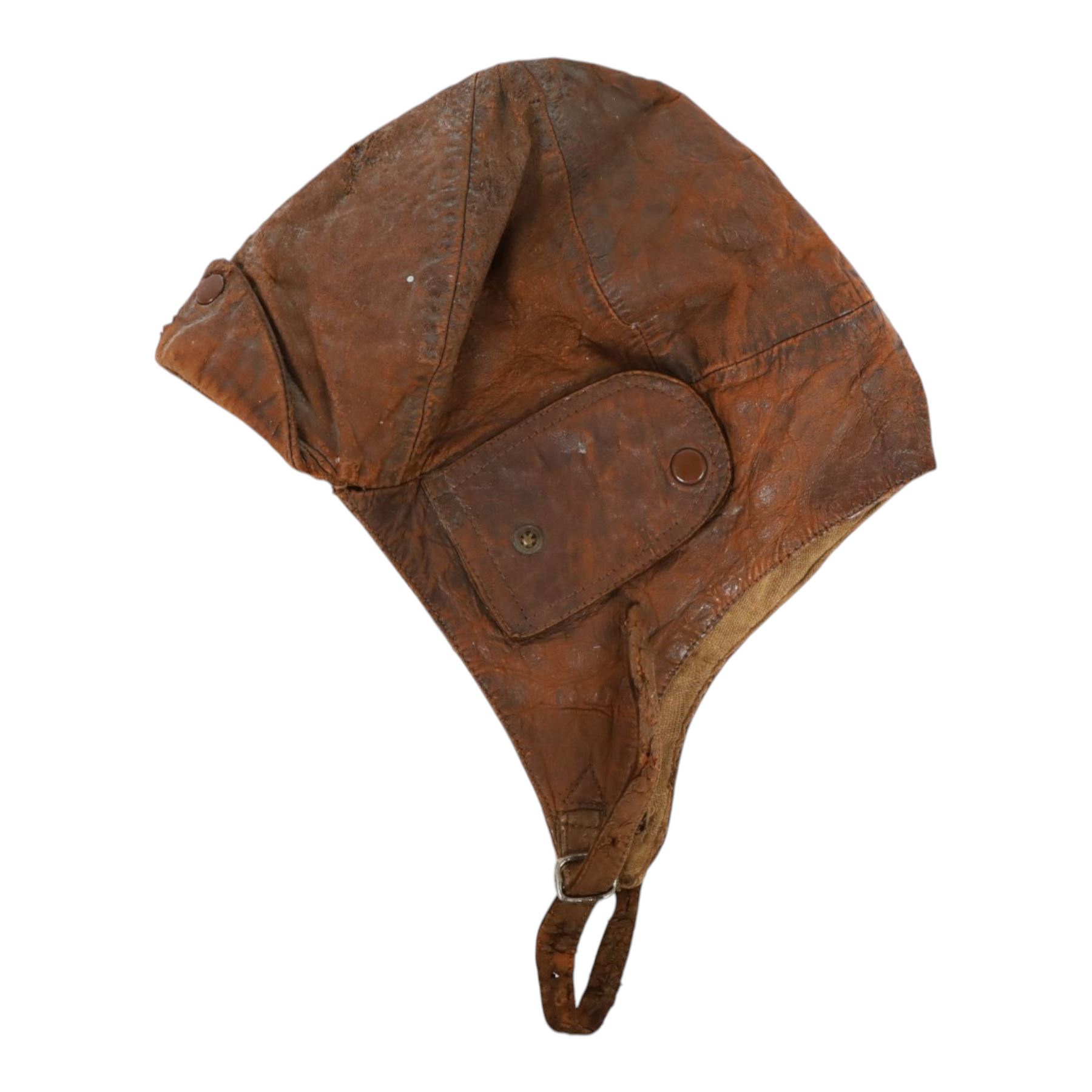 WWI observer's leather flight cap 