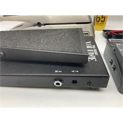 Dunlop Volume Pedal, Morley Pro Series Volume pedal, Behringer TU300 Chromatic Tuner, Sealey Digital multimeter etc; in Antler carrying case