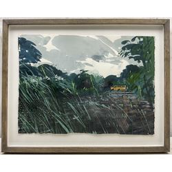 Kane Cunningham (British 1961-): 'Lake - Scampston Hall', watercolour signed with initials and dated '10, titled verso 28cm x 38cm