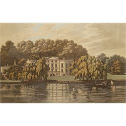 Joseph Constantine Stadler (British 1755-1828) after Joseph Farington RA (British 1747-1821): 'Blenheim', 'Petworth', 'Pope's House', and 'View from Nuneham', set of four late 18th century aquatint engravings with hand-colouring pub. 1793, 22cm x 33cm (4)