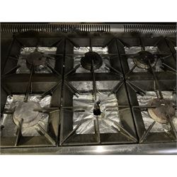 MasterChef stainless steel eight burner gas ranger cooker, with two ovens- LOT SUBJECT TO VAT ON THE HAMMER PRICE - To be collected by appointment from The Ambassador Hotel, 36-38 Esplanade, Scarborough YO11 2AY. ALL GOODS MUST BE REMOVED BY WEDNESDAY 15TH JUNE.