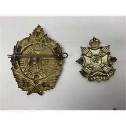 Fifteen Scottish Glengarry and other metal military badges including Argyll & Sutherland, Royal Glasgow Yeomanry, Cameronians, Lanarkshire Yeomanry, Kings Scottish Own Borderers, Highland Light Infantry, Border Regiment, Lowland Regiment, Lothians & Border Horse Yeomanry, Ayrshire Earl of Carricks Own Yeomanry etc