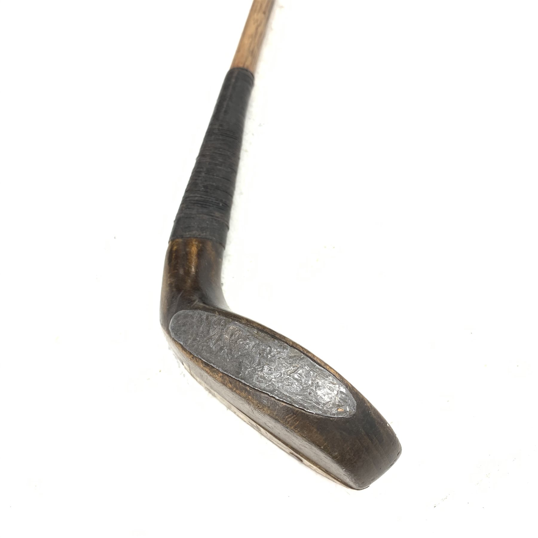 Golf - 19th century putter, the beech head marked T. Morris with horn ...