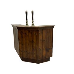 Oak and panelled pine bar