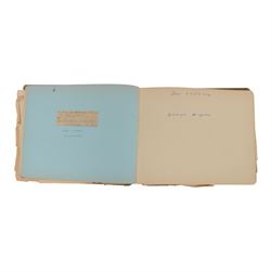 1920s/30s autograph album, with signatures including Oswald Mosley, Noel Coward, Sir Malcolm Campbell, Gerald Du Maurier and Seymour Hicks, in tooled leather album with gilt lettering