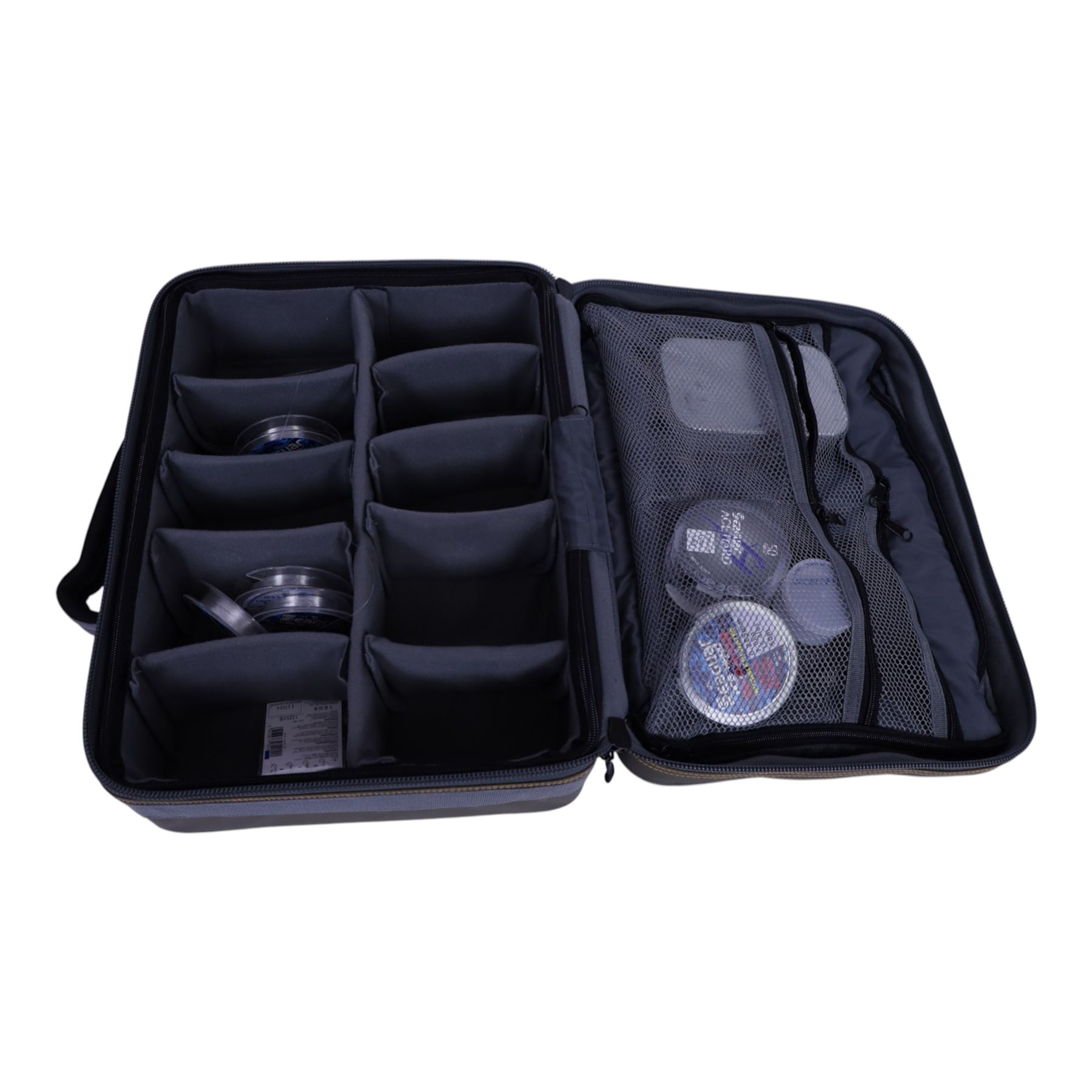 Two Bruce & Walker Expert Series fly fishing reels, collection of fly fishing lures, of various size and design, in nine fly cases and other accessories contained within Airflo, Vision, Explorer fishing bags