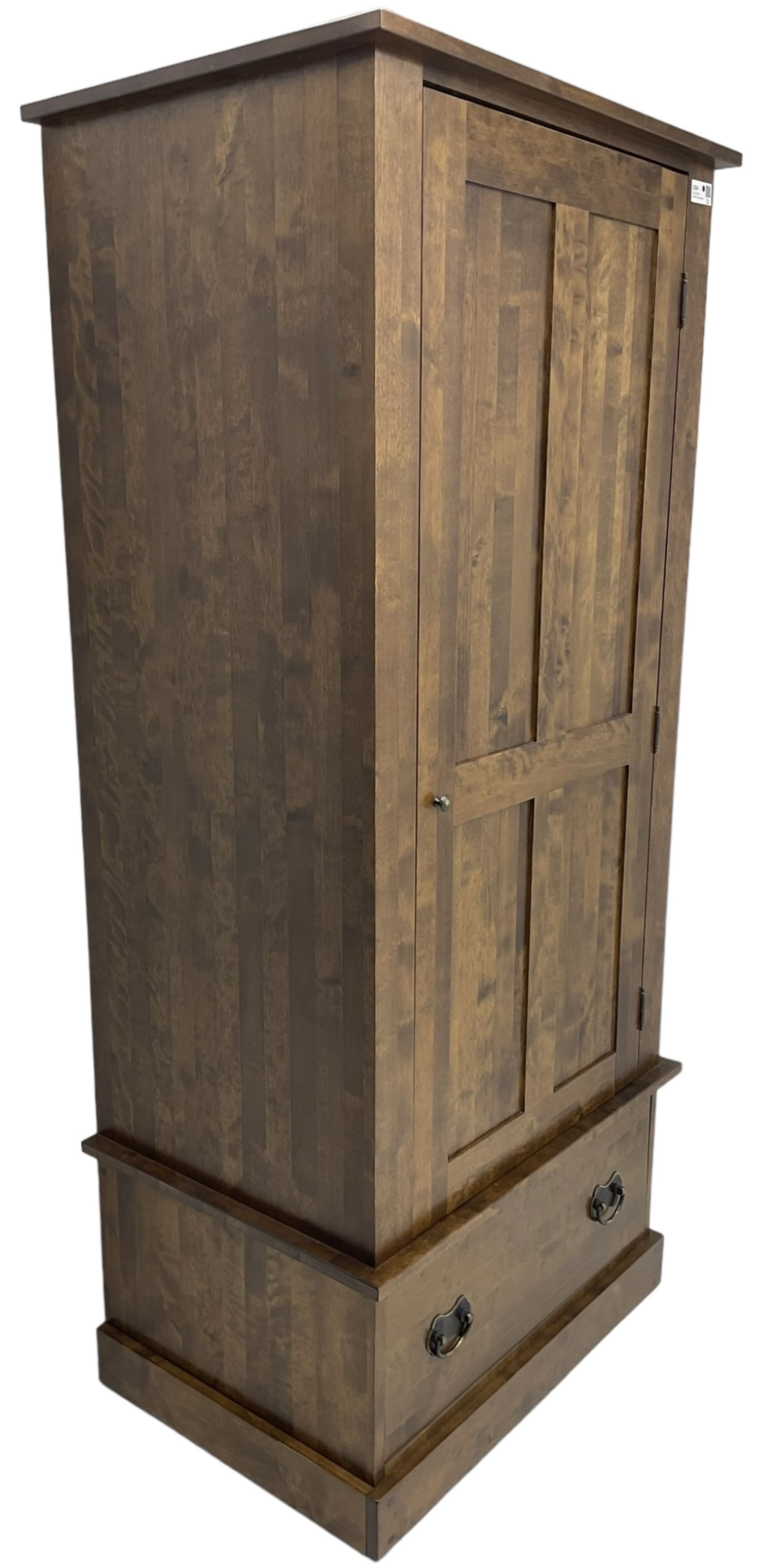 Laura Ashley - 'Garrat' chestnut single wardrobe, fitted with single panelled door over a deep drawer