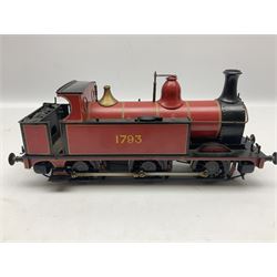 Gauge 1 - kit-built electric 0-6-0 tank locomotive No.1793 in LMS red and black livery with well detailed cab L29cm W8.5cm 